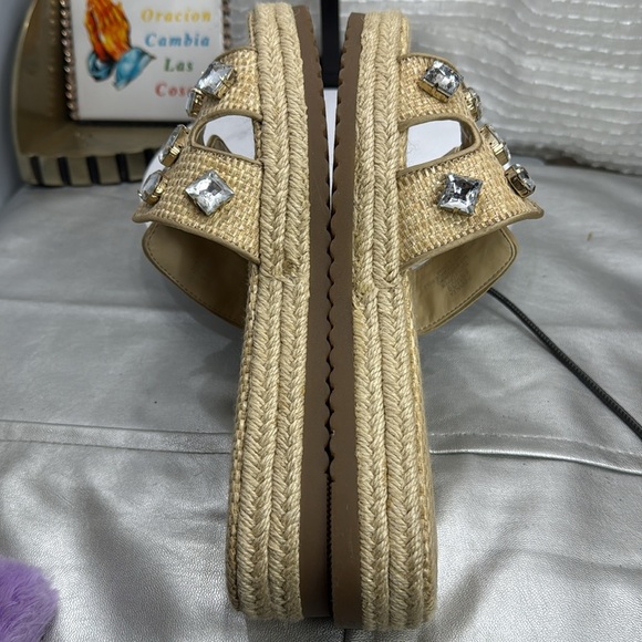 (M5) Jessica Simpson JP-Danalea,raffia and jute sandals with stone studs.Sz 8.5M - Picture 11 of 12